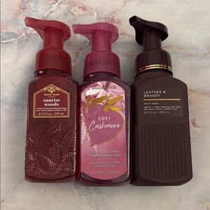 Bath and body works bbw foaming hand soap Cozy cashmere sunrise wood leather bra